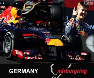 yapboz Sebastian Vettel Grand Prix Almanya 2013 yılında zaferi kutluyor
